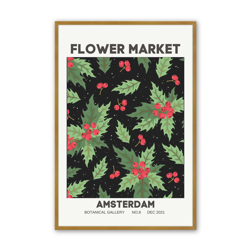 «Holiday Flower Market II», reproduction, Cadre simple en or poli, H 15,25 po x l 12,25 po x P 1,25 po