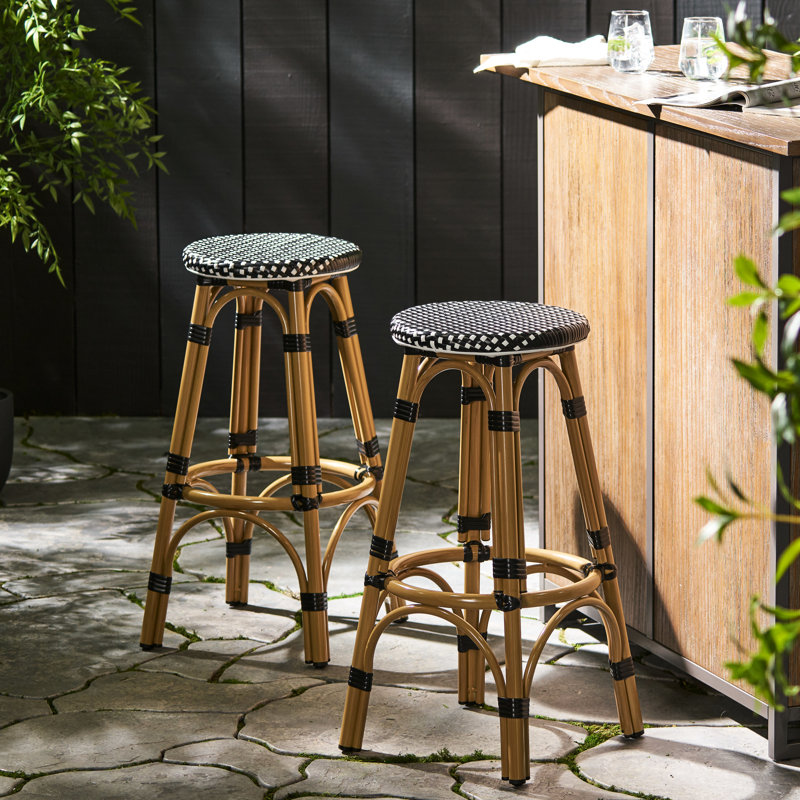Deux en aluminium noir de style français, résistant aux intempéries, pour espace de vie principal, 15,25 po de largeur, profondeur, 29,50 po de hauteur, 2