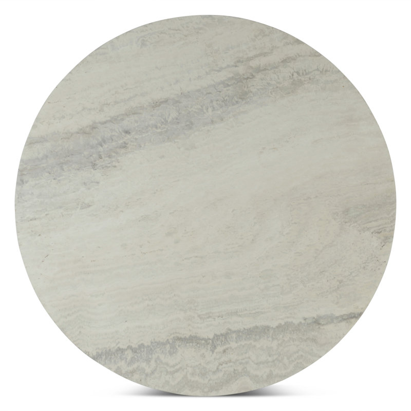 Eichler Coffee Table With White Travertine And Light Oak Base