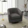 Applewold Upholstered Swivel Barrel Chair with Solid Wood Base