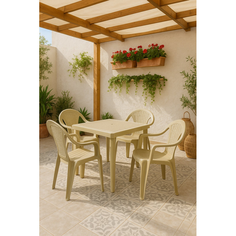 5-Piece Chair & Table Set, Beige