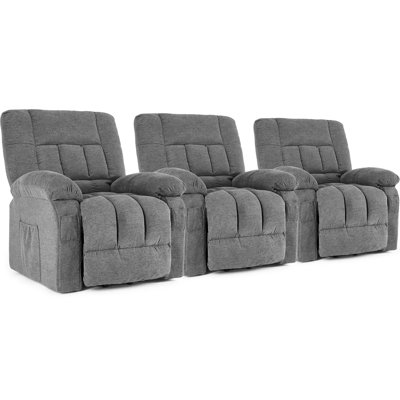 93"W Oversized Power Recliner Sofa Lift Assist Chair - Heated Massage Electric Recliner with Super Soft Padding & Dual Cup Holders by Hokku Designs