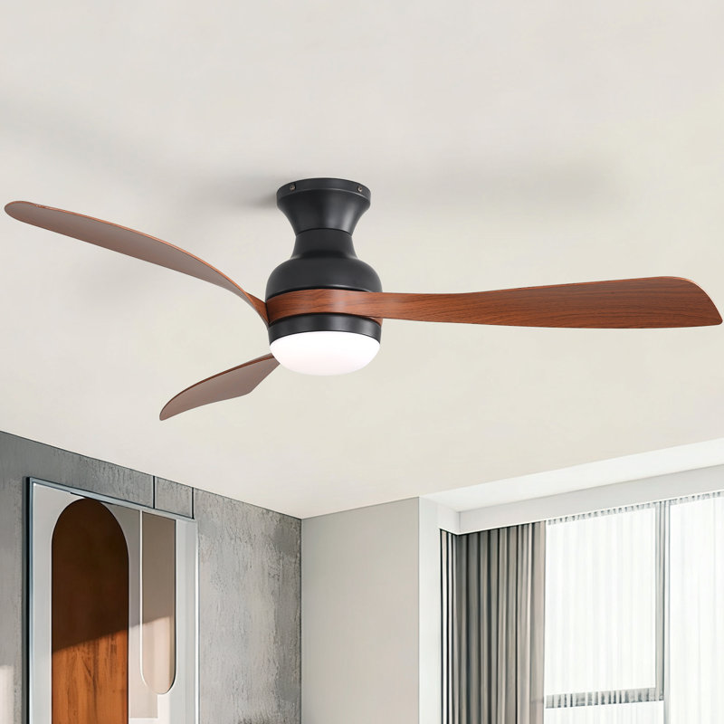 Ventilateur de plafond encastré de 52 pouces avec lumière DC et télécommande, pales réversibles 3-ABS pour un confort toute l'année