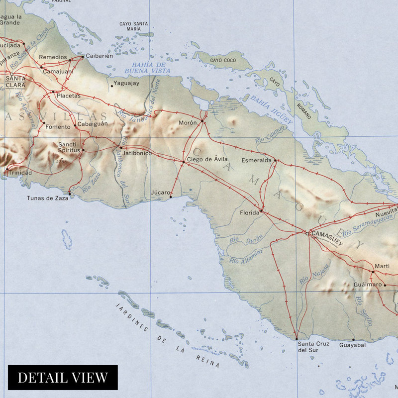 " 1960 Cuba Map " Print, 24" H x 36" W x 0.01" D