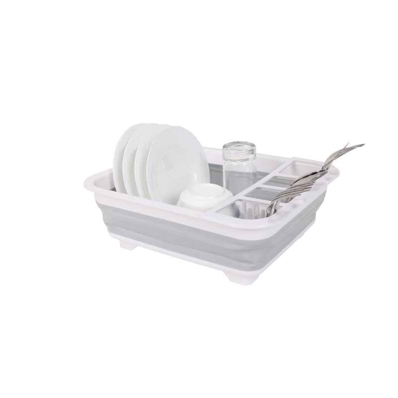 Égouttoir à vaisselle pliable en plastique, Gris