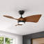 Petit ventilateur de plafond de 30 po pour petites pièces de 50 à 100 pieds carrés - Moteur à courant continu réversible à faible bruit et haut débit d'air - Ventilateur de plafond moderne avec lumière et télécommande-410105104-410105105