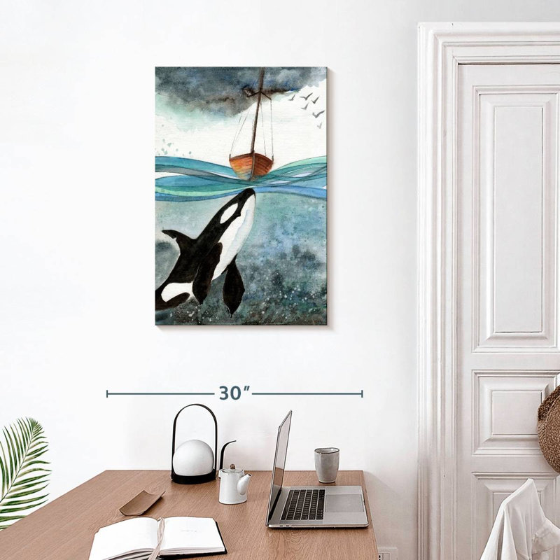 Brampt Whale Under Boat, 30" H x 20" W