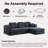 104" Boneless Modular Sectional Sofa with Chaise, Deep-Seat Compressed Chenille Couch, Memory Foam Cushioning, No-Assembly Required-1680215951