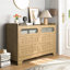 Coffre de rangement 39,4 po avec 2 charnières de sécurité, boîte en bois, blanc