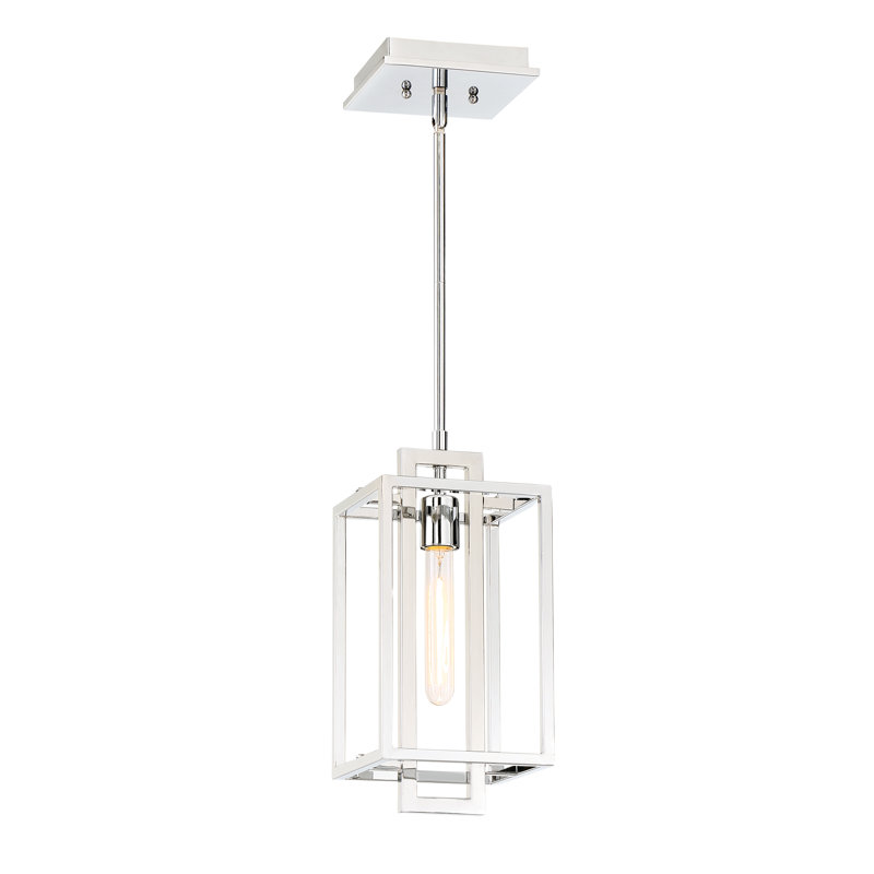 Luminaire suspendu rectangulaire à 1 lumière Mcnemar, Chrome