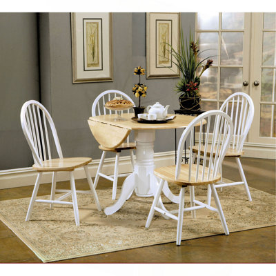 Natural Brown And White 5-Piece Dining Set