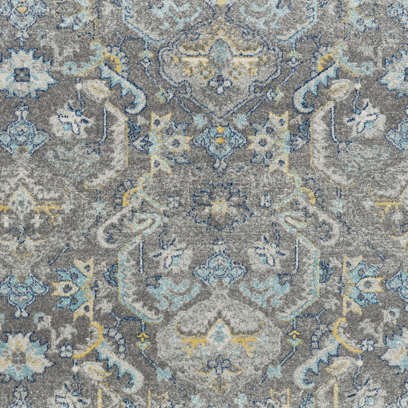 Chelsea Grey and Ivory 5' x 7' Stain-Resistant Synthetic Area Rug