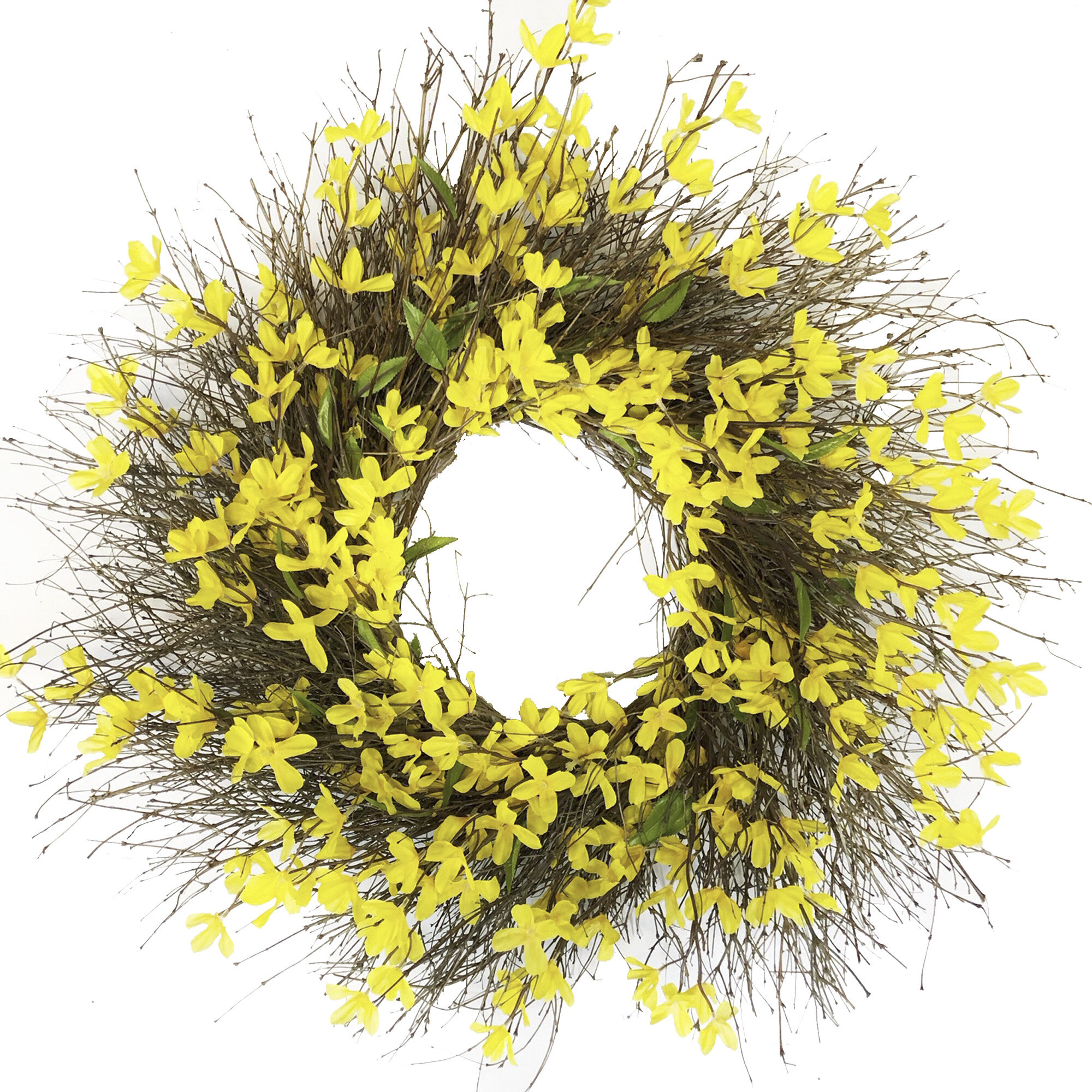 August Grove® Cheerful Forsythia Silk Wreath & Reviews | Wayfair