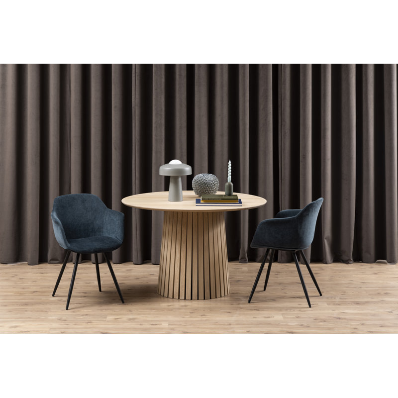 Scot Oak Round Dining Table, White Pigmented Oiled Oak