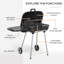 Barbecue au charbon portatif de 21 po avec roulettes et tablette inférieure, fumoir de barbecue avec évents réglables sur le couvercle pour le pique-nique du camping, noir