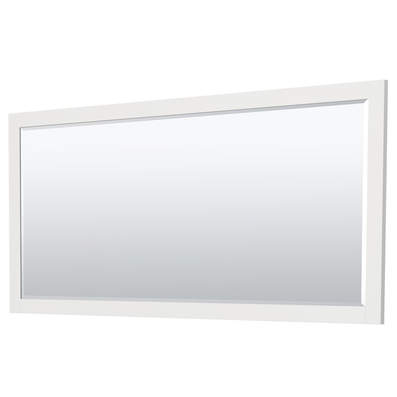 Base de meuble-lavabo double autoportant 71 po avec miroir 70 po Miranda, Blanc / noir mat