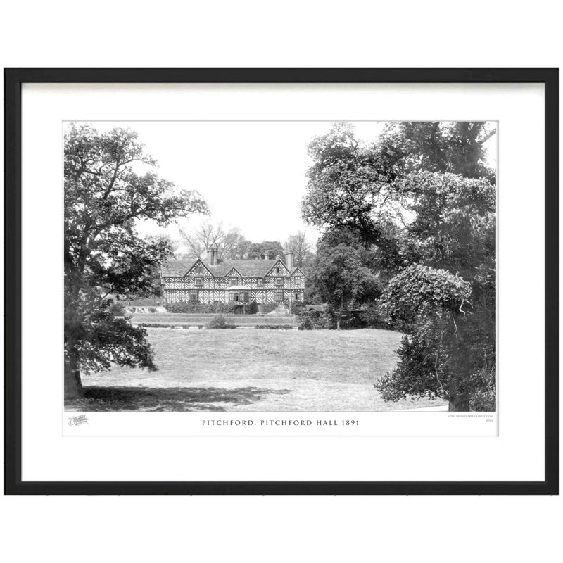 Pitchford, Pitchford Hall 1891 - Single Picture Frame Print, 28cm H x 36cm W x 2.3cm D