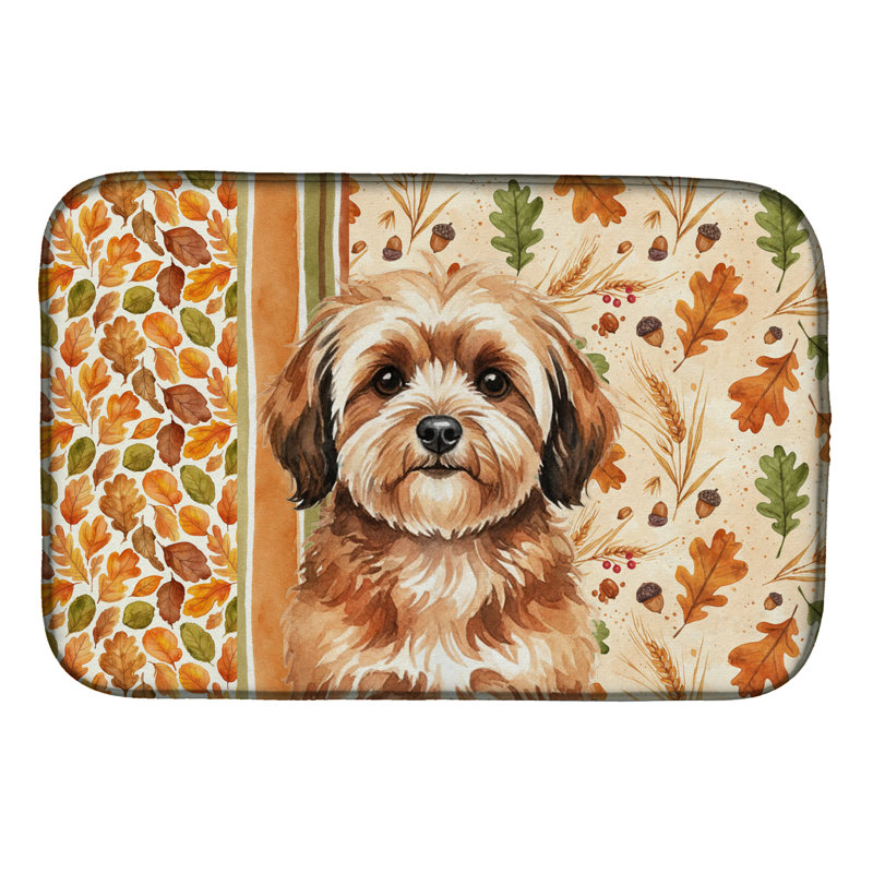 Sable Havanese Heirloom Fall Dish Drying Mat
