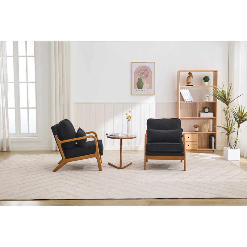 Holdyn Upholstered Armchair, Black Polyester