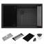 Évier de cuisine en granite à quartz encastrable 32 po Ruvati - gris urbain-94342287