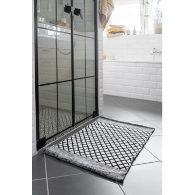 Hawkinsville Black Non-Slip Backing Bath Mat