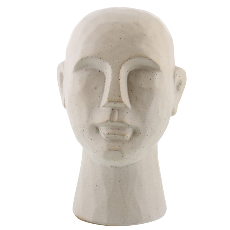 Buste géométrique Gennoviva Gris, Blanc, H 11 po x l 6,5 po x P 6 po