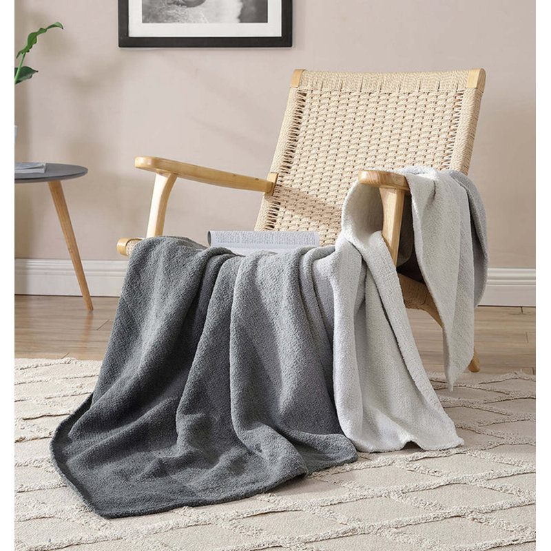 Granite Ombre Reversible Machine Washable Throw Blanket