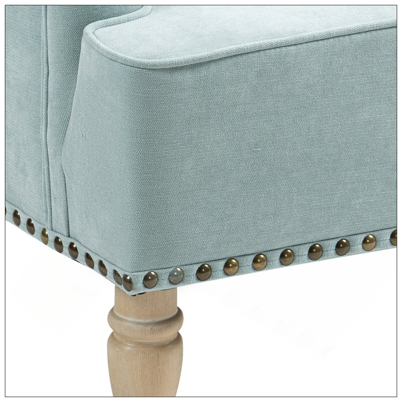 Comfortable Upholstered Armchair With Sturdy Wooden Legs For Various Rooms, Sage