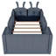 Lit plateforme simple tapissier avec coussin en lapin-792886782