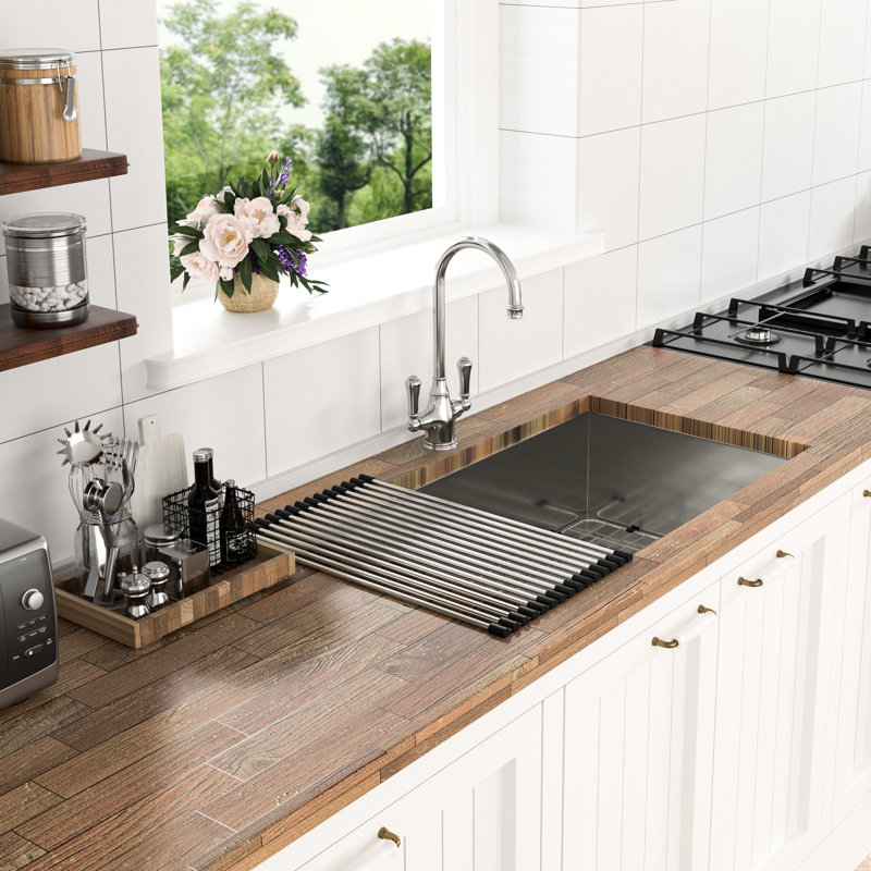 33"X19"X9" Stainless Steel Basin - Undermount With Hygienic Design And Easy Maintenance Soundproofing Features