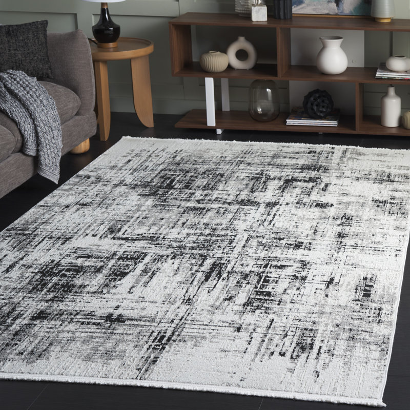 Tapis noir / gris Mila 294, Rectangle 5 pi x 7 pi