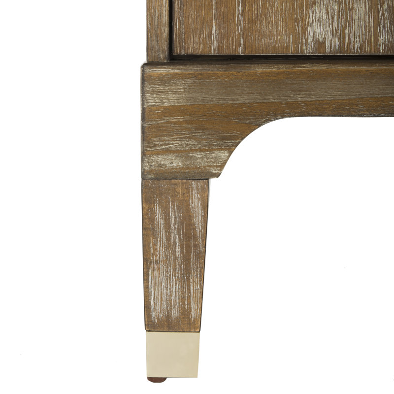 Table de chevet à trois tiroirs Longhin, Chêne rustique