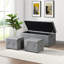 Ensemble de repose-pieds rectangulaire 1 pièce en velours court avec 2 repose-pieds (gris clair)