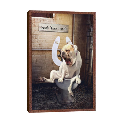 Toilet Troubles by Karen Burke - Print on Canvas