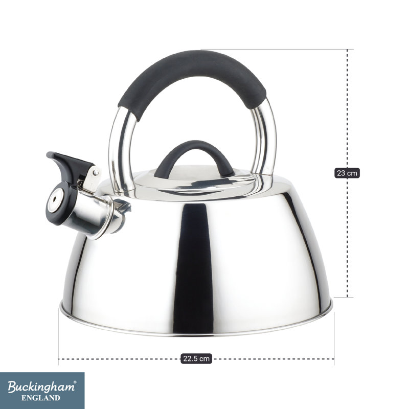 Buckingham Whistling  Kettle Stovetop Stainless Steel, Induction Compatible 2.6 Litres