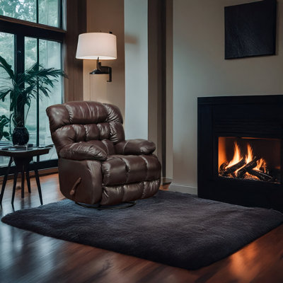 Fauteuil inclinable manuel pivotant en cuir véritable de 40 po Union City