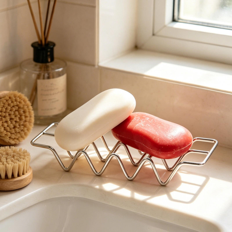 Porte-savon surélevé en acier inoxydable
