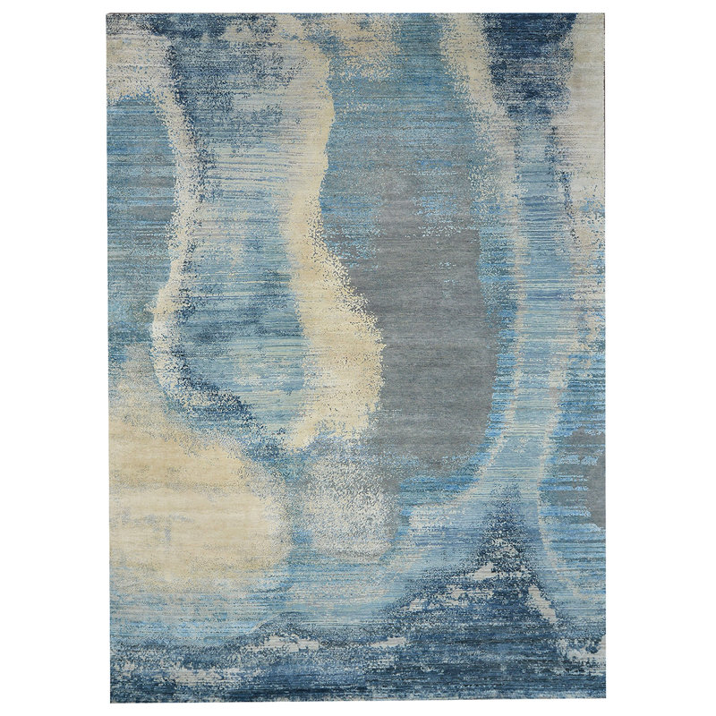 Canterbury Abstract Area Rug in Blue, Rectangle 10' x 14'