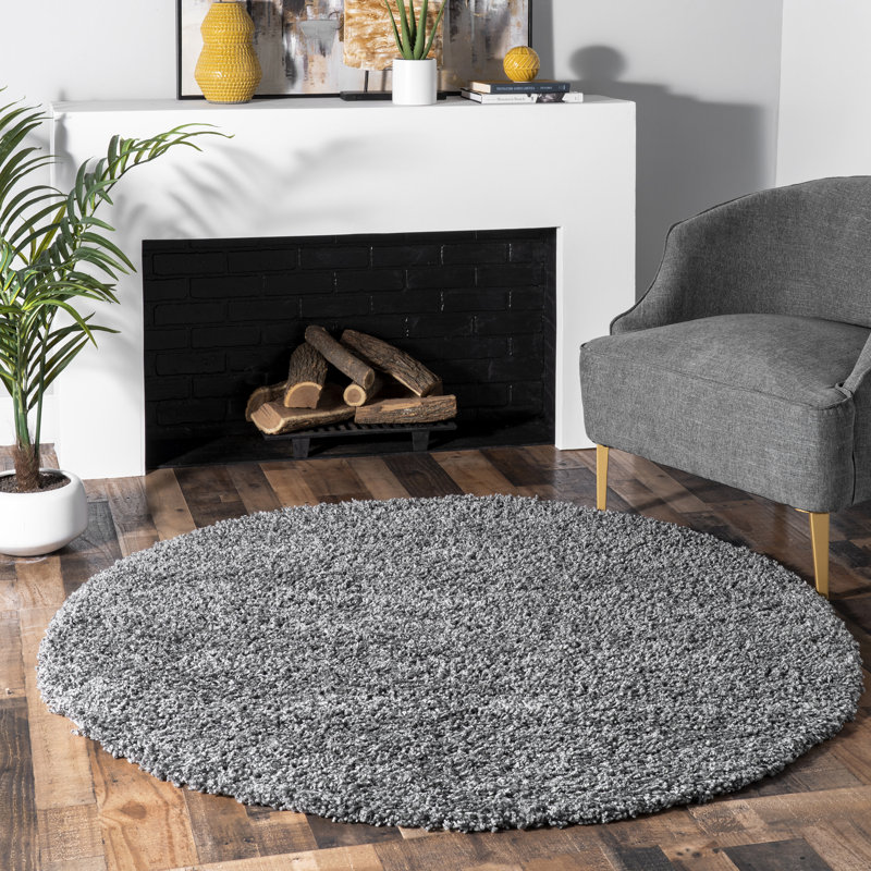Bomani Solid Colour Area Rug, Round 160cm