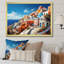«Colorful Santorini Cityscape City Popape I», reproduction d'art sur toile-82848691-82848698