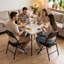 Ensemble 5 pièces de table et chaises pliantes, ensemble de salle à manger pliable peu encombrant avec chaises pliantes rembourrées en PU et table pliante portative