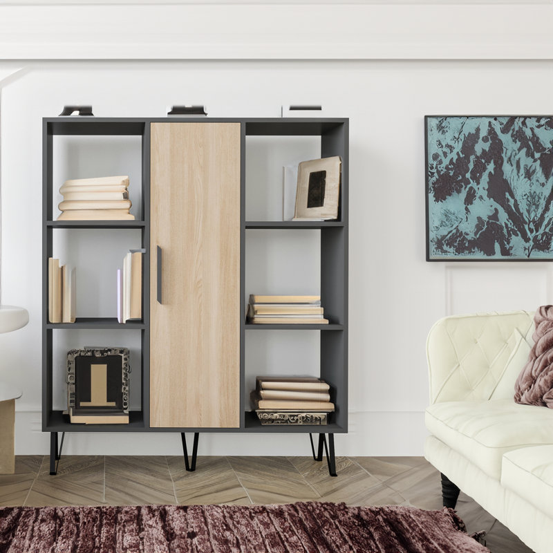 Makih Bookcase, Oak/Anthracite