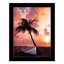 Palm Tree Sunset Black Framed Print Wall Art