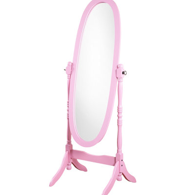 Miroir traditionnel rose avec cadre en bois