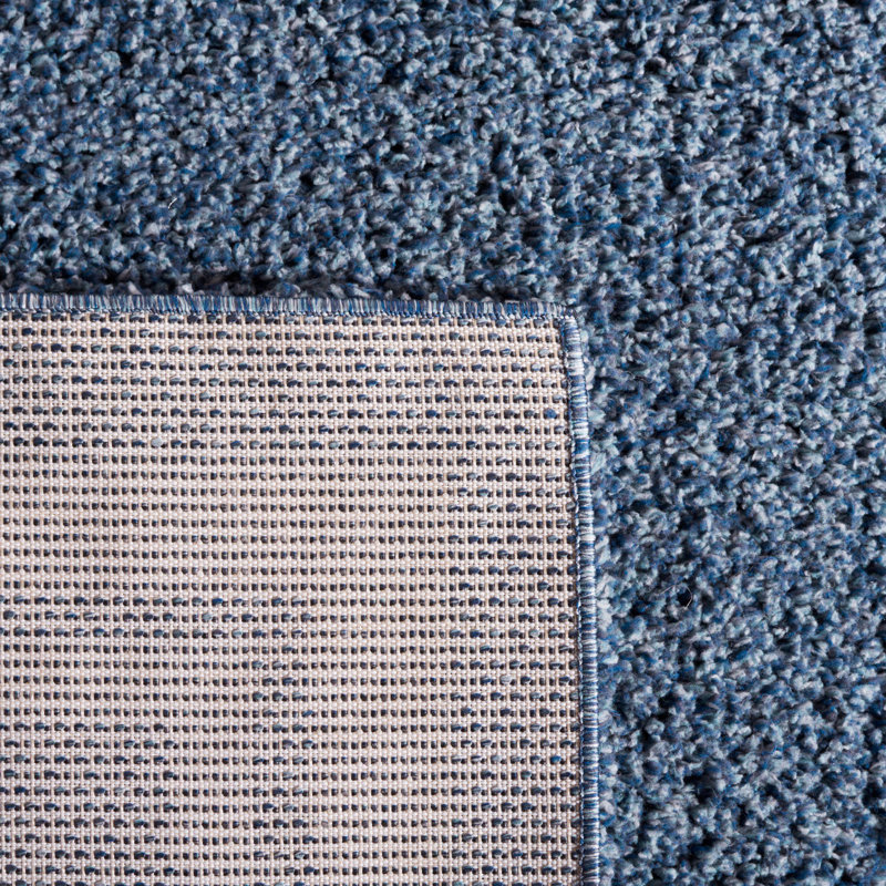 Tapis ivoire / bleu à longs poils Calico Performance, Rectangulaire 8 pi x 10 pi