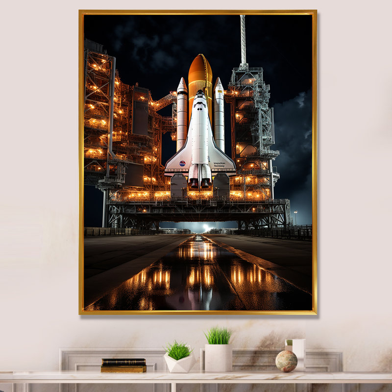 «Bamel Space Shuttle Legacy Of Exploration II», reproduction sur toile, H 40 po x l 30 po x P 1,5 po, Cadre flottant doré