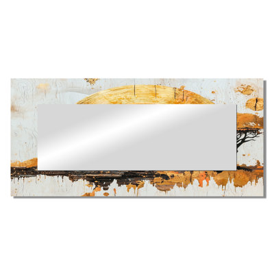 Elephants At Sunset Whisper Of The Wild II - Elephant Animal Mirror Wall Art - Printed On Metal