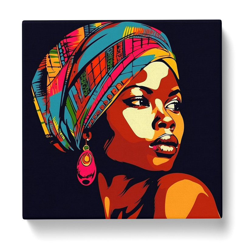 African Woman Pop Art No.5 - Print, 50cm H x 50cm W x 3cm D