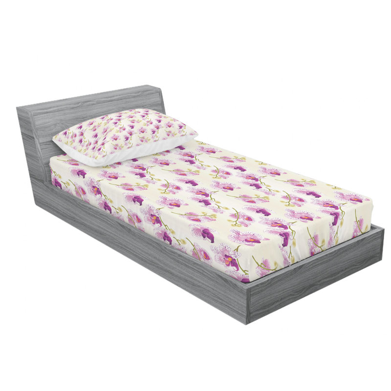 Microfiber Floral Sheet Set, Twin XL Sheet Set + Fitted Sheet + 1 Pillowcase