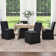 21" Wide Modern No Assembly Upholstered Linen Side Dining Chair with Casters (Set of 4)